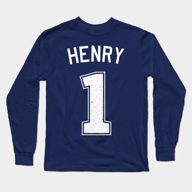 Henry Number One (1) Athletic Sports Jersey Long Sleeve T-Shirt by ExtraMedium